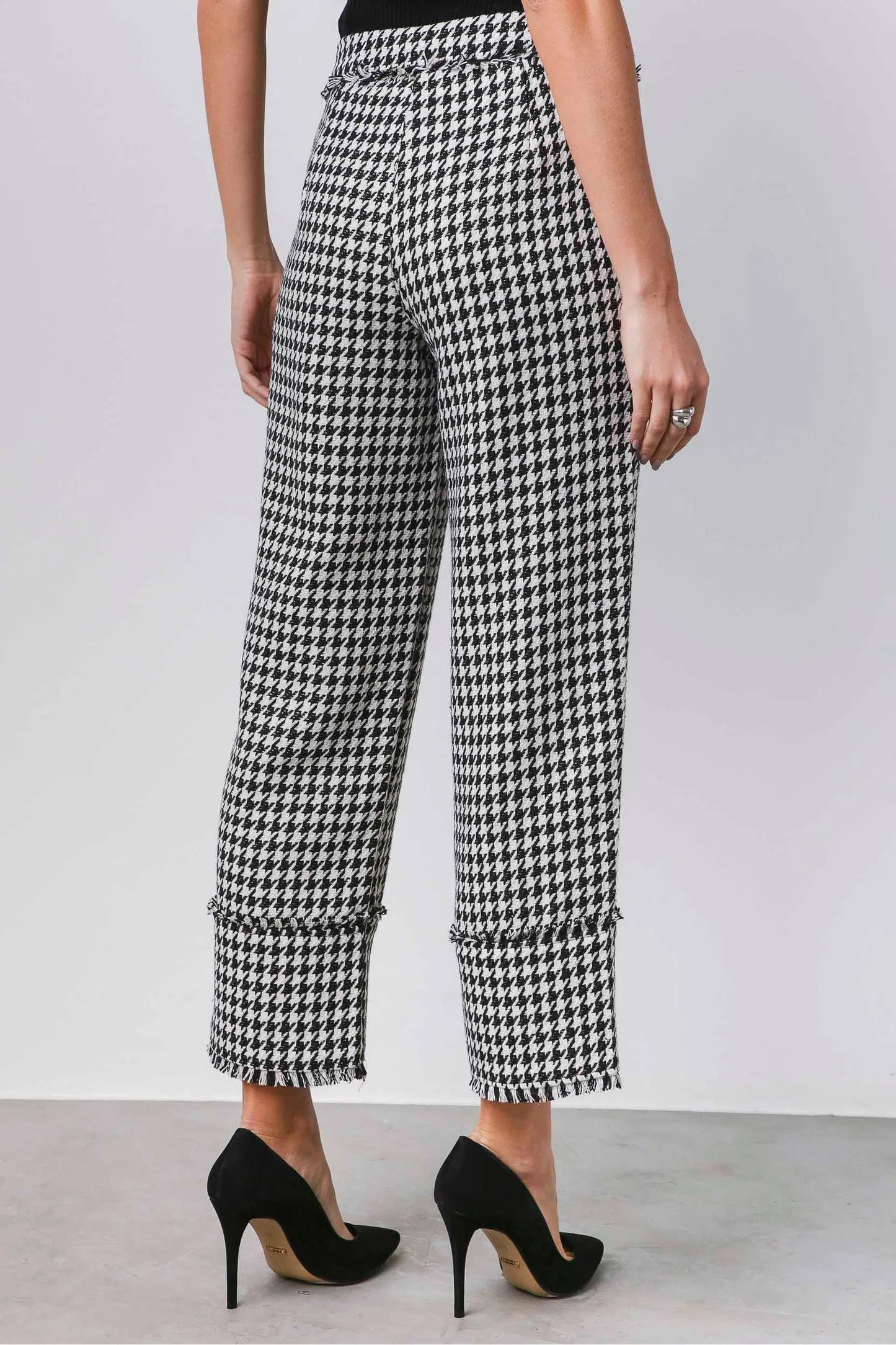 Calça Reta Pied Poule Jade