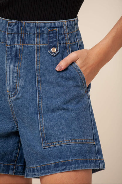Shorts Jeans Cós Duplo