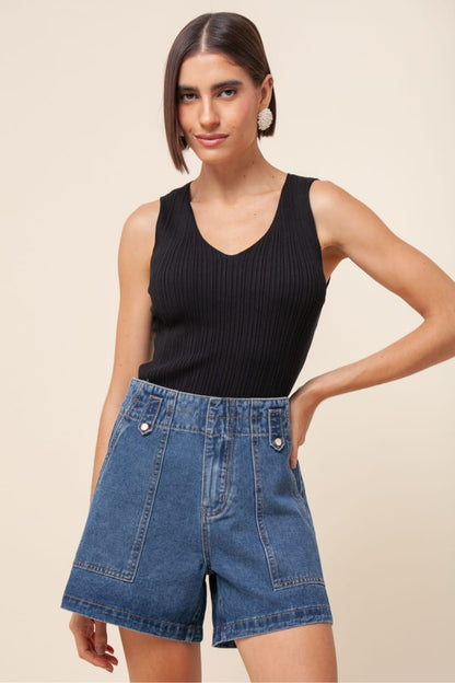 Shorts Jeans Cós Duplo