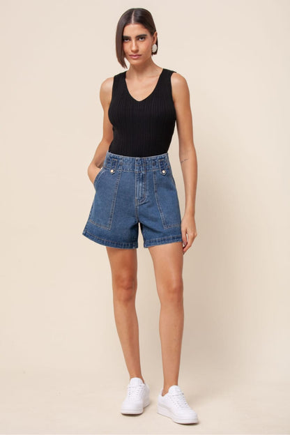 Shorts Jeans Cós Duplo